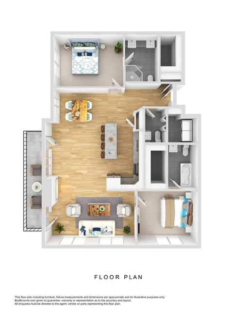 Floor plan for 2 beds, 2 baths, 1653 sqft